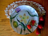 annekata Plate with Botanical Print